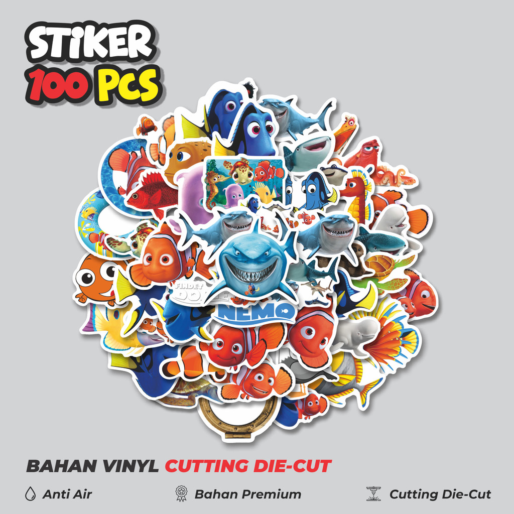 

Terbaru! 50 pcs Sticker Kartun Nemo Sticker Dekorasi Lucu Kreatif untuk Notebook, Skateboard, HP