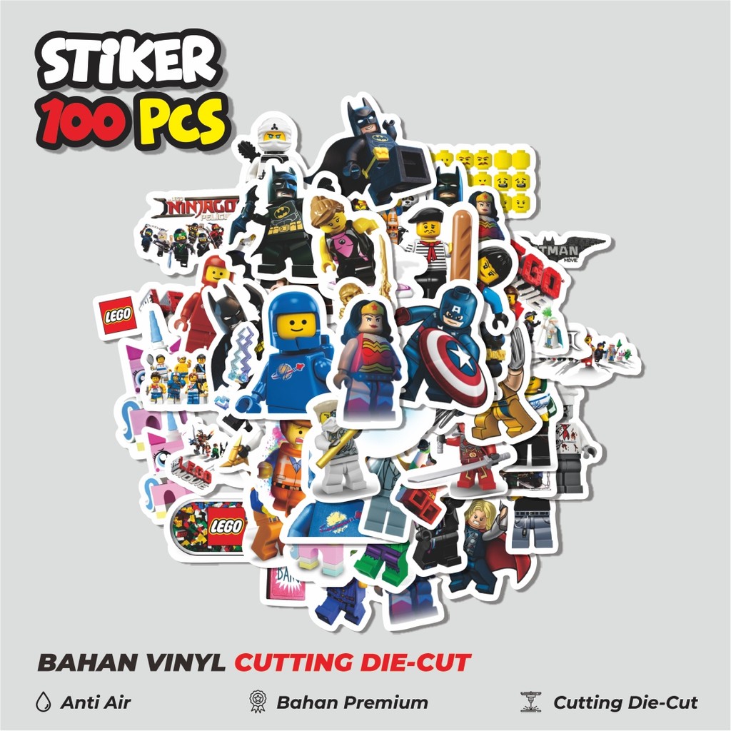 

Terbaru! 50 pcs Sticker Kartun The Lego Movie Sticker Dekorasi Lucu Kreatif untuk Notebook, Skateboard, HP