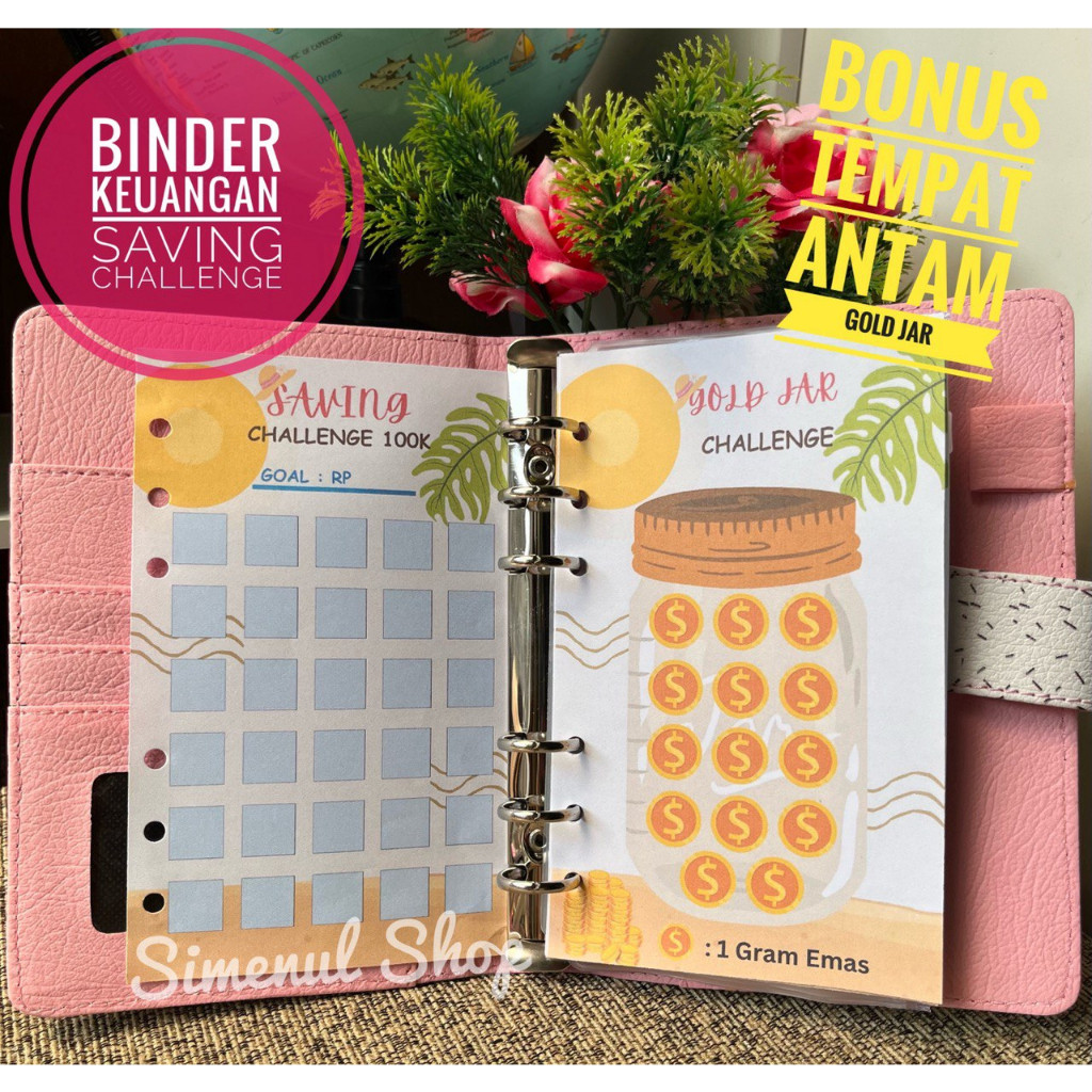 

A6 Binder Keuangan / Money Binder / Paket Saving Challenge / Disiplin Keuangan / Zipper / Ziplock