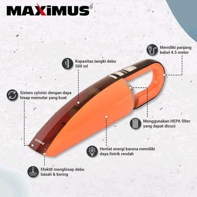 Maximus Vacuum Cleaner Wet & Dry Car 95Wat DC 12V Penyedot Debu Mobil