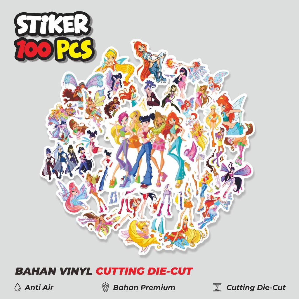 

Terbaru! 50 pcs Sticker Kartun Winx Club Sticker Dekorasi Lucu Kreatif untuk Notebook, Skateboard, HP
