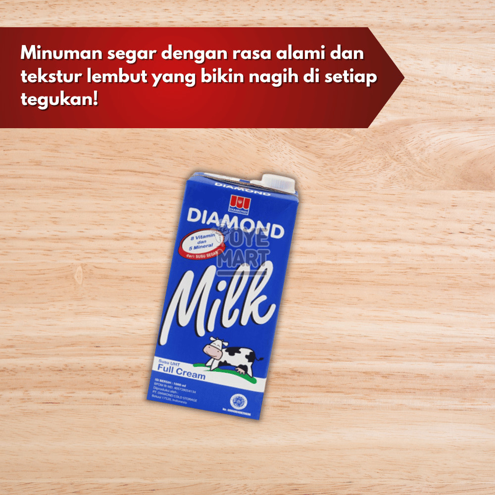 

DA DIAMOND MILK UHT FULL CREAM 1LITER / SUSU UHT
