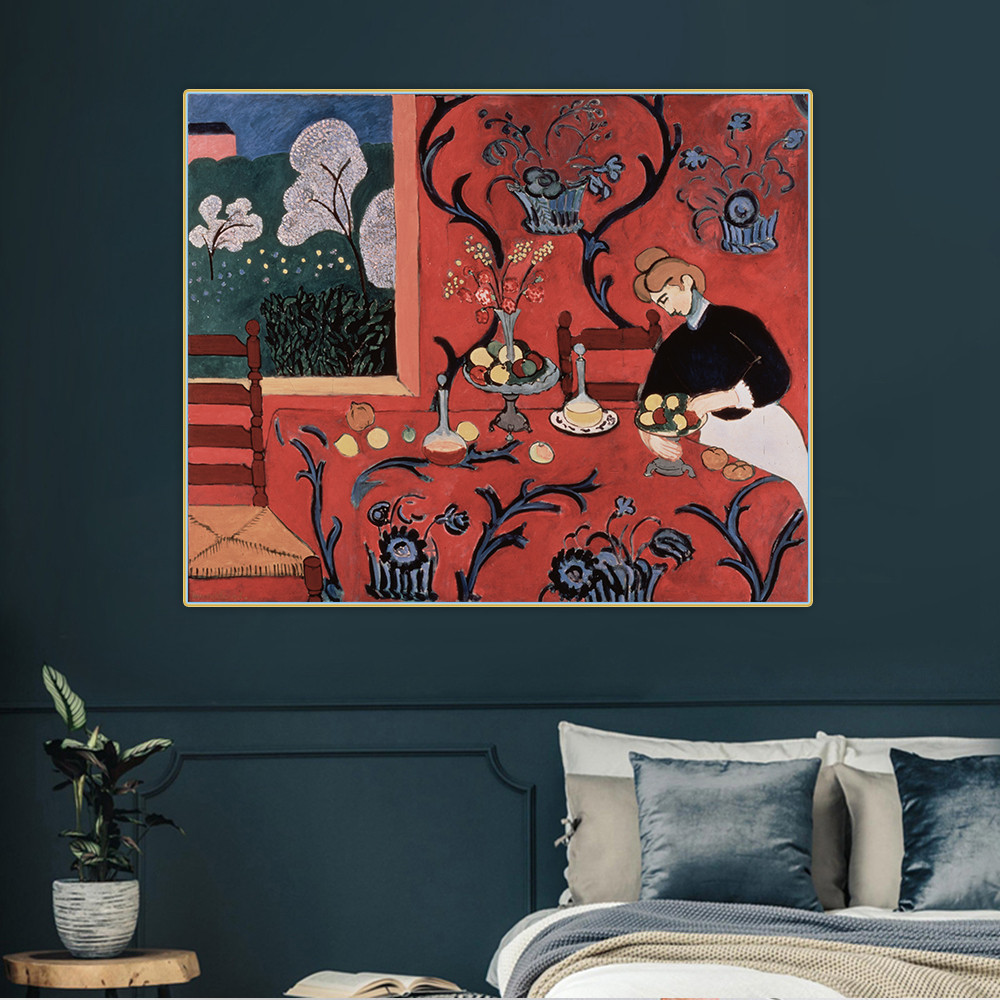 

Citon Henri Matisse《The red room,Harmony in red》Canvas Oil Painting Artwork Poster Picture Wall Decor Backdrop Home Decoration