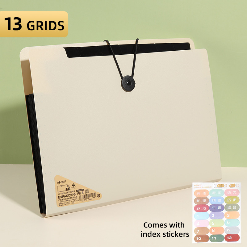 

5/8/13 Pocket Expandable A4 File Organizer – Student Exam Document Bag with Handle, Lightweight & Large Capacity