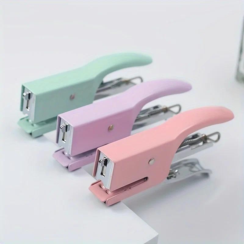 

A Set Metal Hand-held Stapler No 10 Office Stapler Stapleless No Nails for Cards Flowers Gift Wrapping
