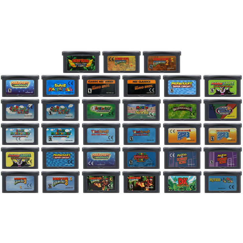 

GBA Video Game Cartridge 32 Bit Games Card Donkeyy Kong Marioo Warioo Series