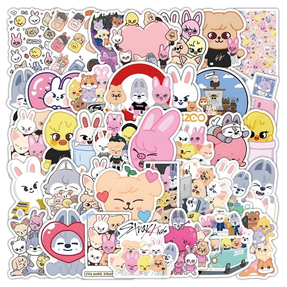 

50Pcs Cute Kpop Skzoo Stickers for Helmet Water Bottle Laptop Phone Skateboard DIY Notebook Decals
