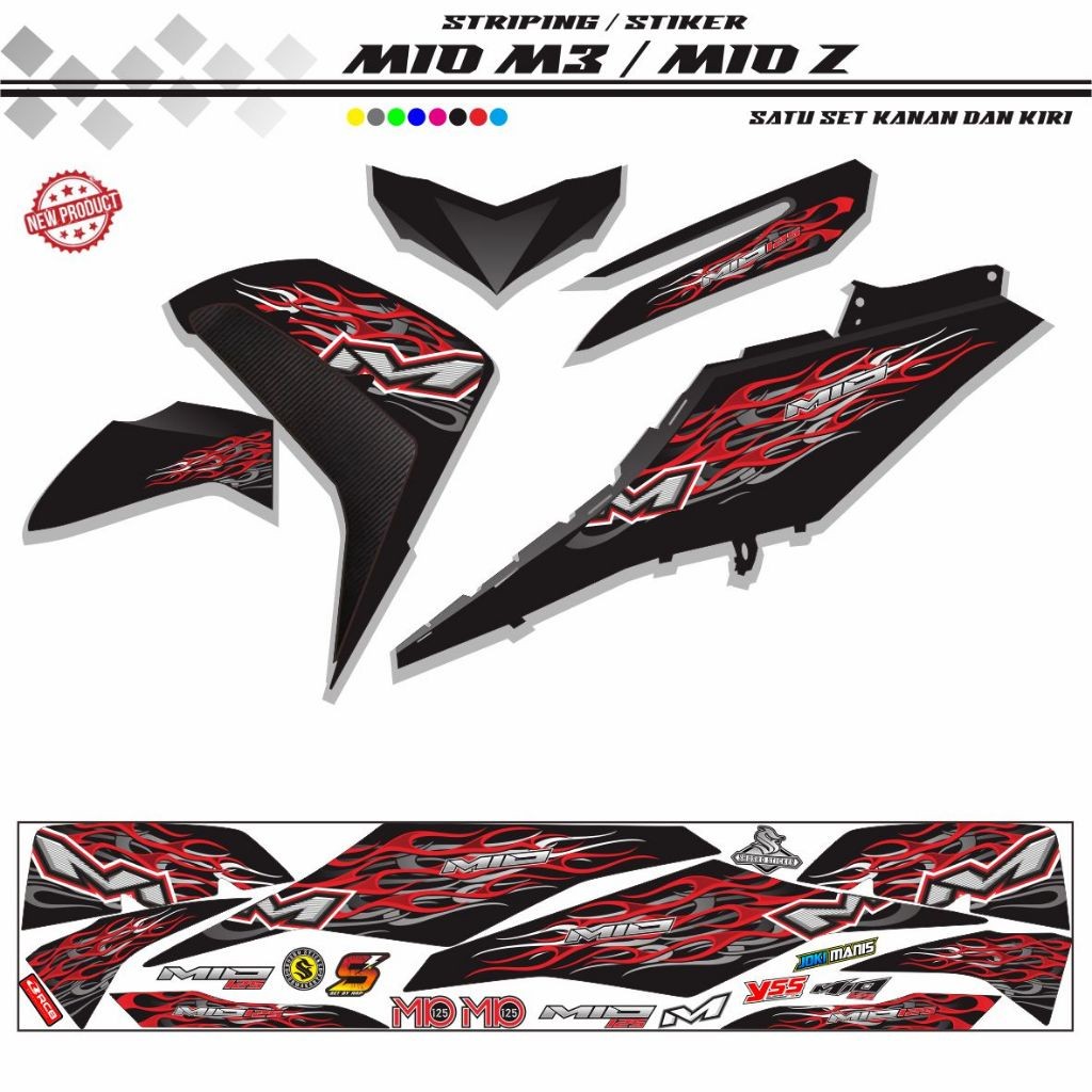 STIKER POLET MOTOR MIO M3 MIO Z LIS KEREN 125 MIO STIKER KEREN