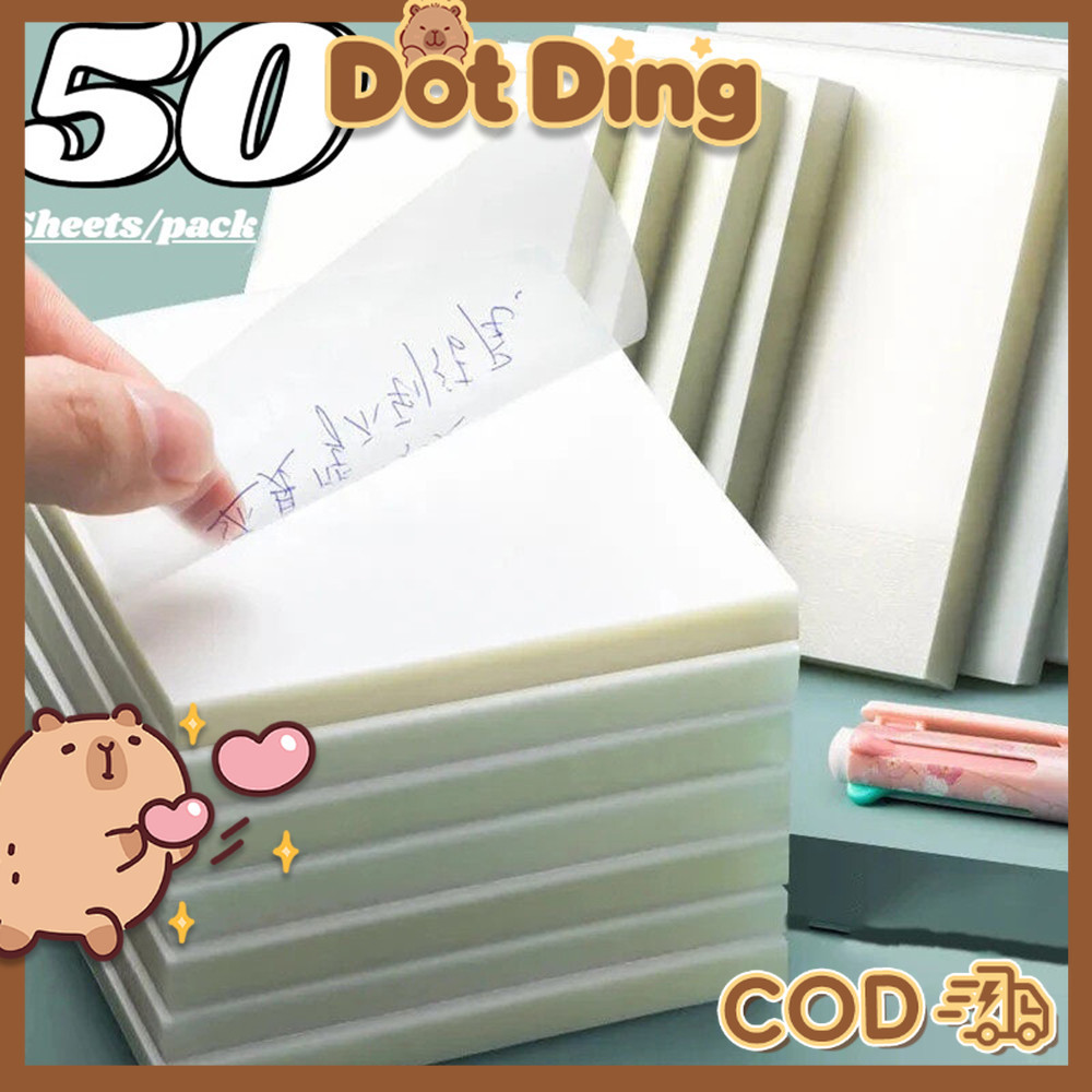 

[DOTDING] 1 Set Kertas Notes Transparan 50 Lembar Label Stickers PET Tahan air dan halus Kertas Memo Kertas Note Anti Air Untuk Sekolah Q026