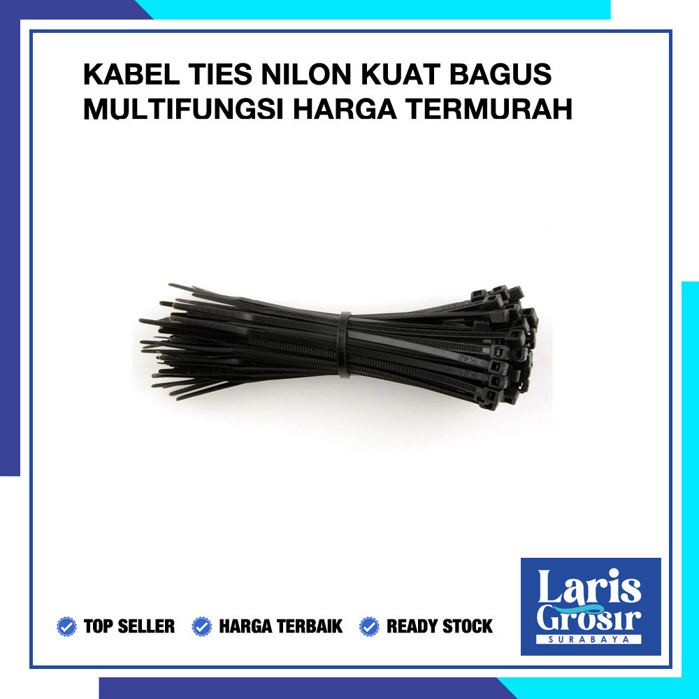 

Kabel Ties Nylon Hitam Dan Putih 2,5 x 200 mm Pengikat Plastik , Kabel Serbaguna Paling Laku