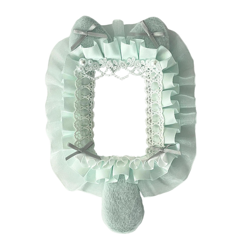 Diy Plush Lace Poker Card Holder Kpop Photocard Case Ribbon Bow Lolita Sweet Toploader Anime Itabag 