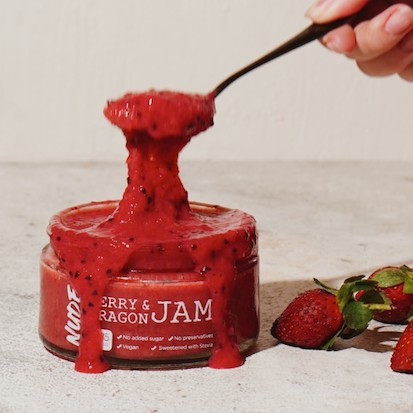 

NUDE Berry & Dragon Jam Sugar Free Strawberry (Selai) Keto Friendly Diet, Vegan, Gluten Free Spread
