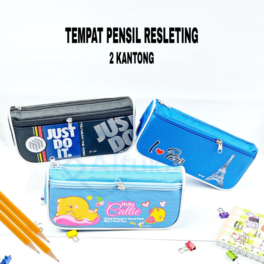 

Tempat Pensil Resleting 2 Kantong / Pencil Case Resleting Motif Karakter LABUBU