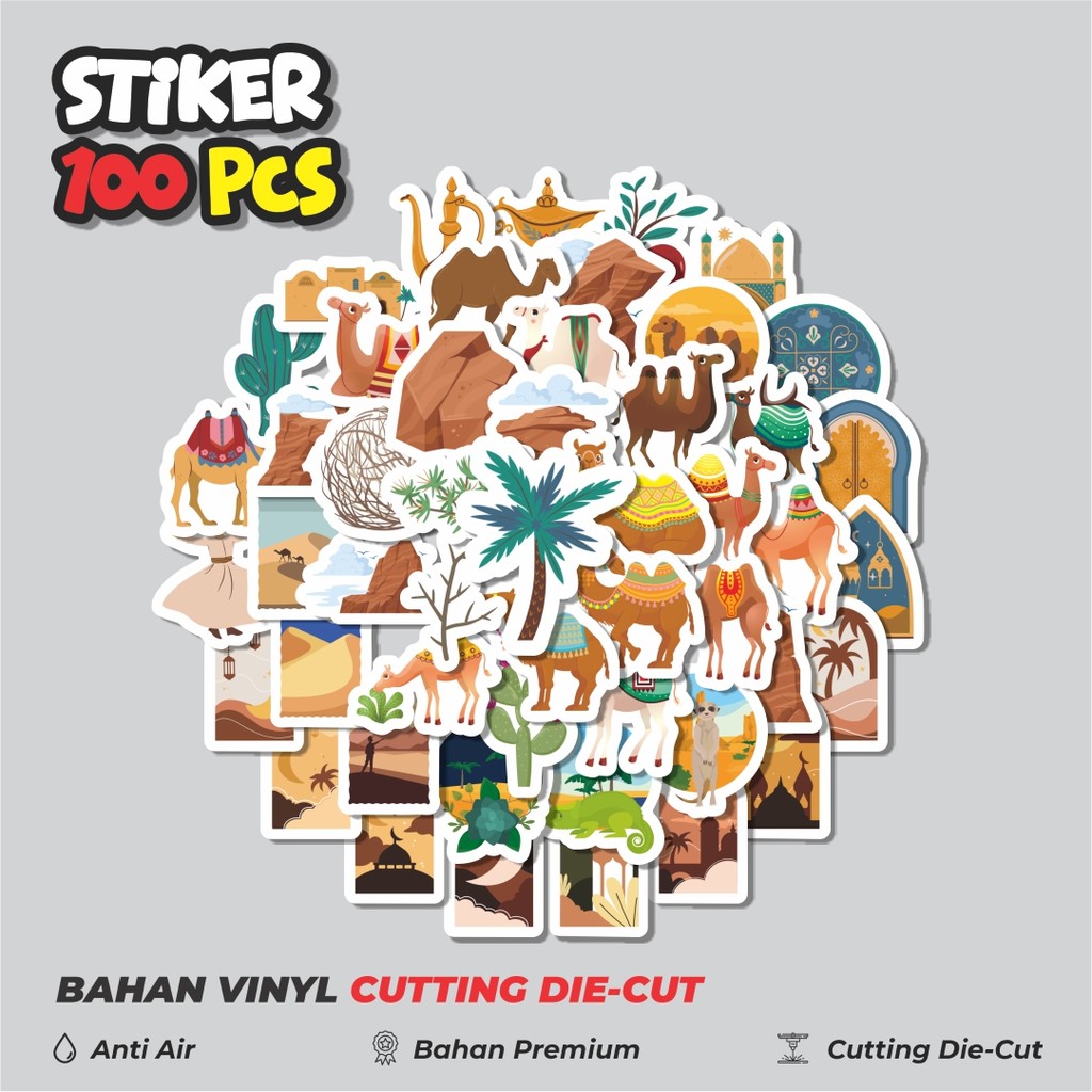 

Terbaru! 50 pcs Stiker Gurun Camel Kartun Dekorasi Lucu Kreatif untuk Notebook, Skateboard, HP