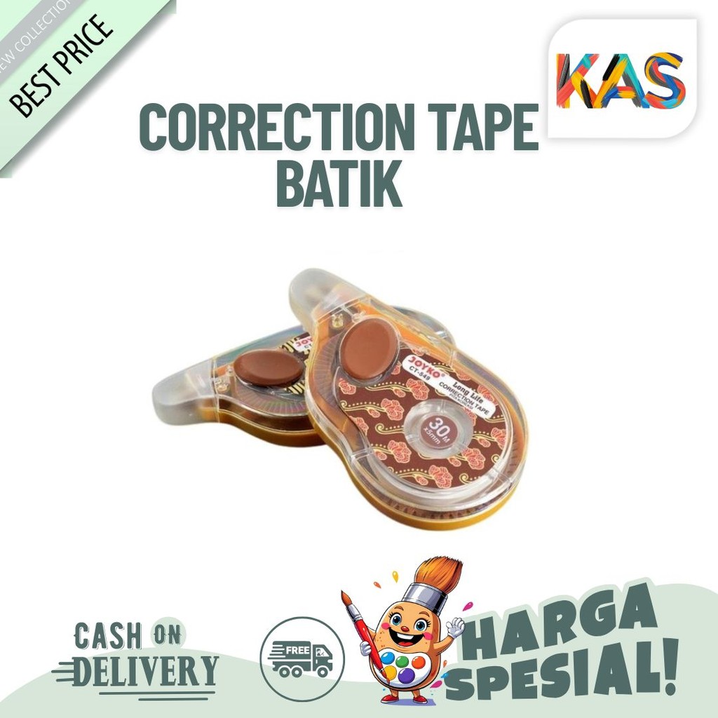 

Correction Tape / Pita Penghapus Joyko CT-549 Motif Batik - BIsa Eceran
