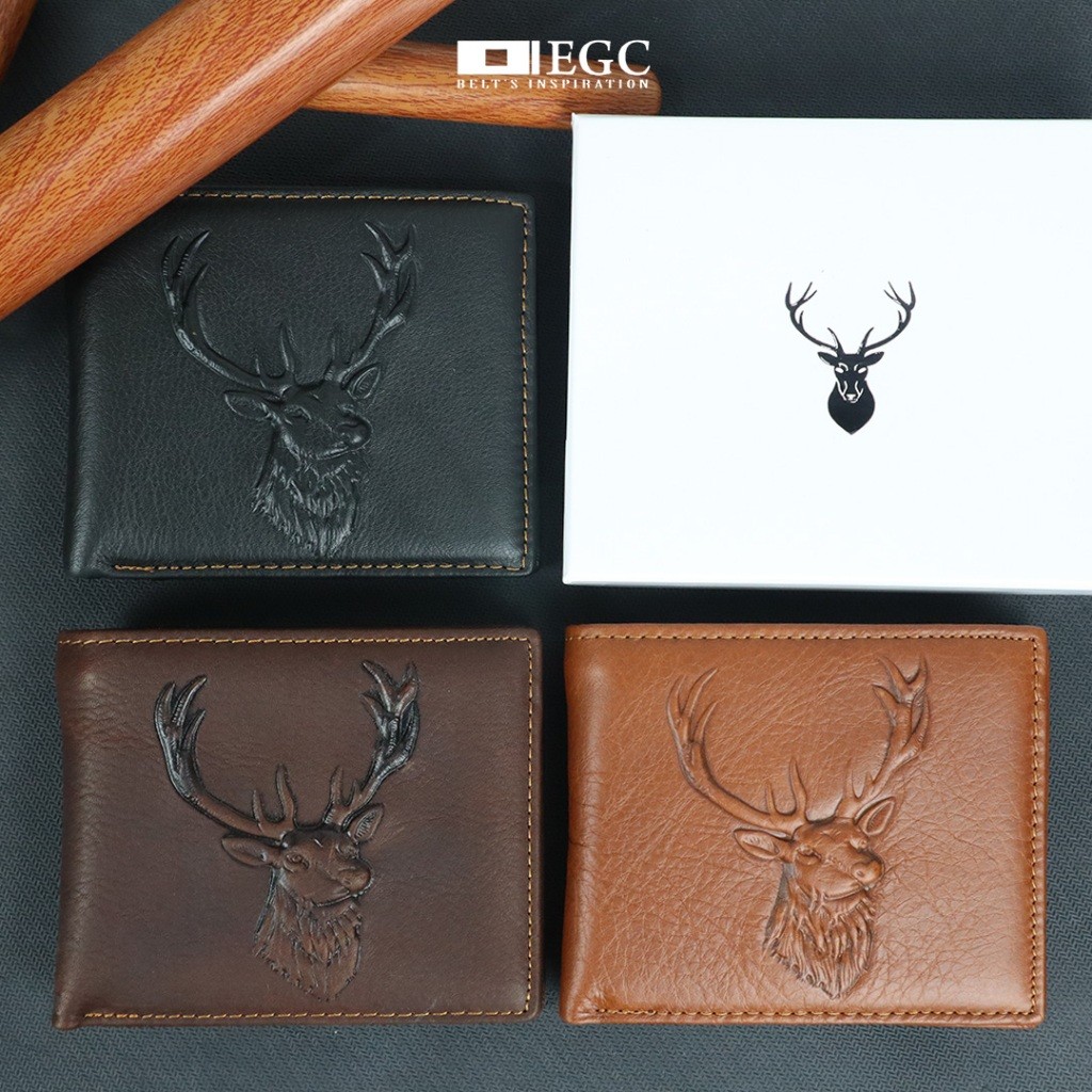 Dompet Kulit Pria Asli Logo Rusa 3D Genuine Leather Wallet - 7017-5 TERLARIS