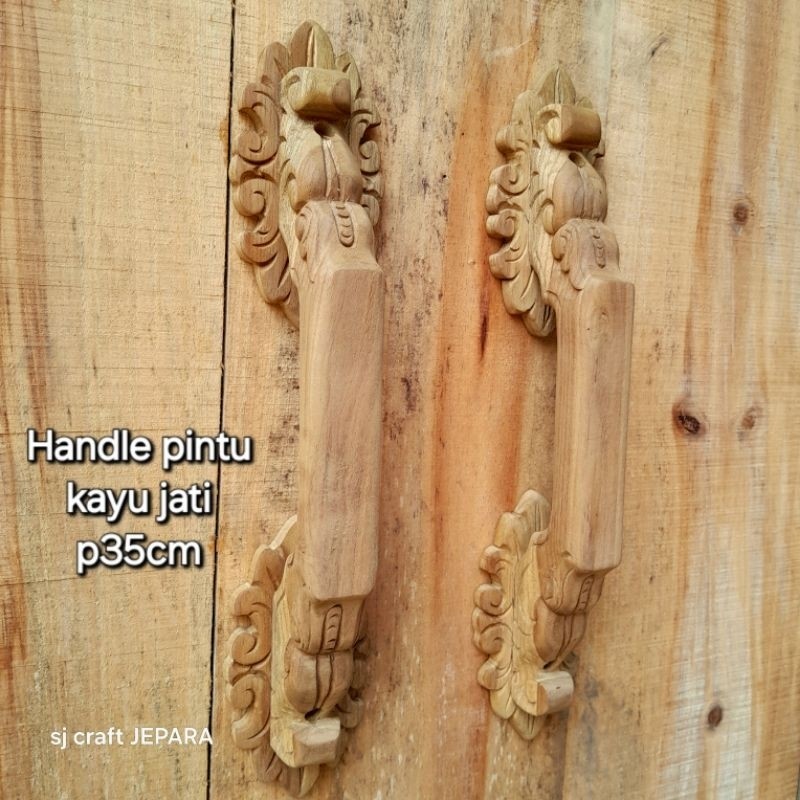 ukiran gagang pintu kayu jatiCO