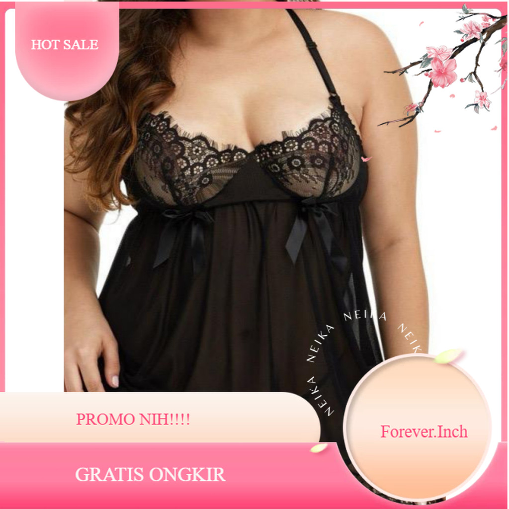 VENUS Lingerie Dress Bigsize Transparan / Lingere Bigsize / Lingerie Jumbo / Lingerie Wanita / Baju 