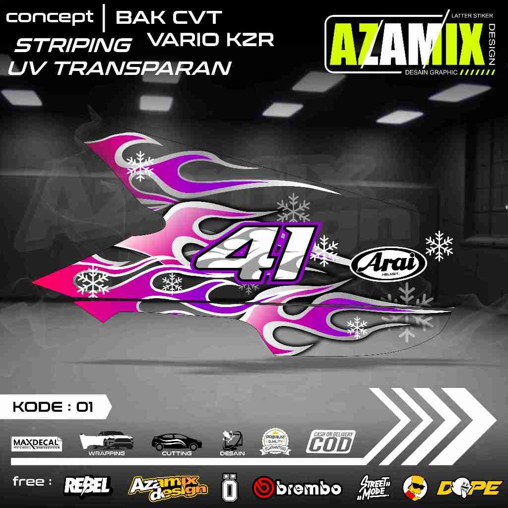STICKER TRANSPARAN CVT MOTOR VARIO KZR - STICKER CVT MOTOR VARIO KZR MOTIF API KEREN - 88 STORE