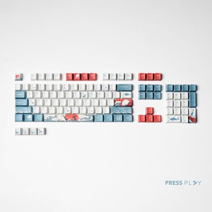 Ukiyo Sea Waves PBT Dye Sub Keycaps 127 Keys - UKIYO