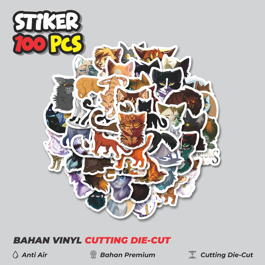 

Terbaru! 50 pcs Stiker Hewan Warriors Cats [Prajurit Kucing] Dekorasi Lucu Kreatif untuk Notebook, Skateboard, HP