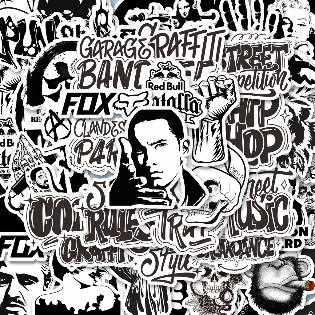 

100PCS Lucu Stiker Hitam Dan Putih INS Style Stiker Aesthetic Stiker Anti Air Stikers Berperekat Waterproof sticker decal buat Motor Helm Buku Journal Koper Casing HP Laptop Botol Minum Hadiah anak