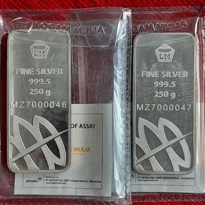 PERAK BATANGAN ANTAM 250 GR LOGAM MULIA SILVER BAR (SB)