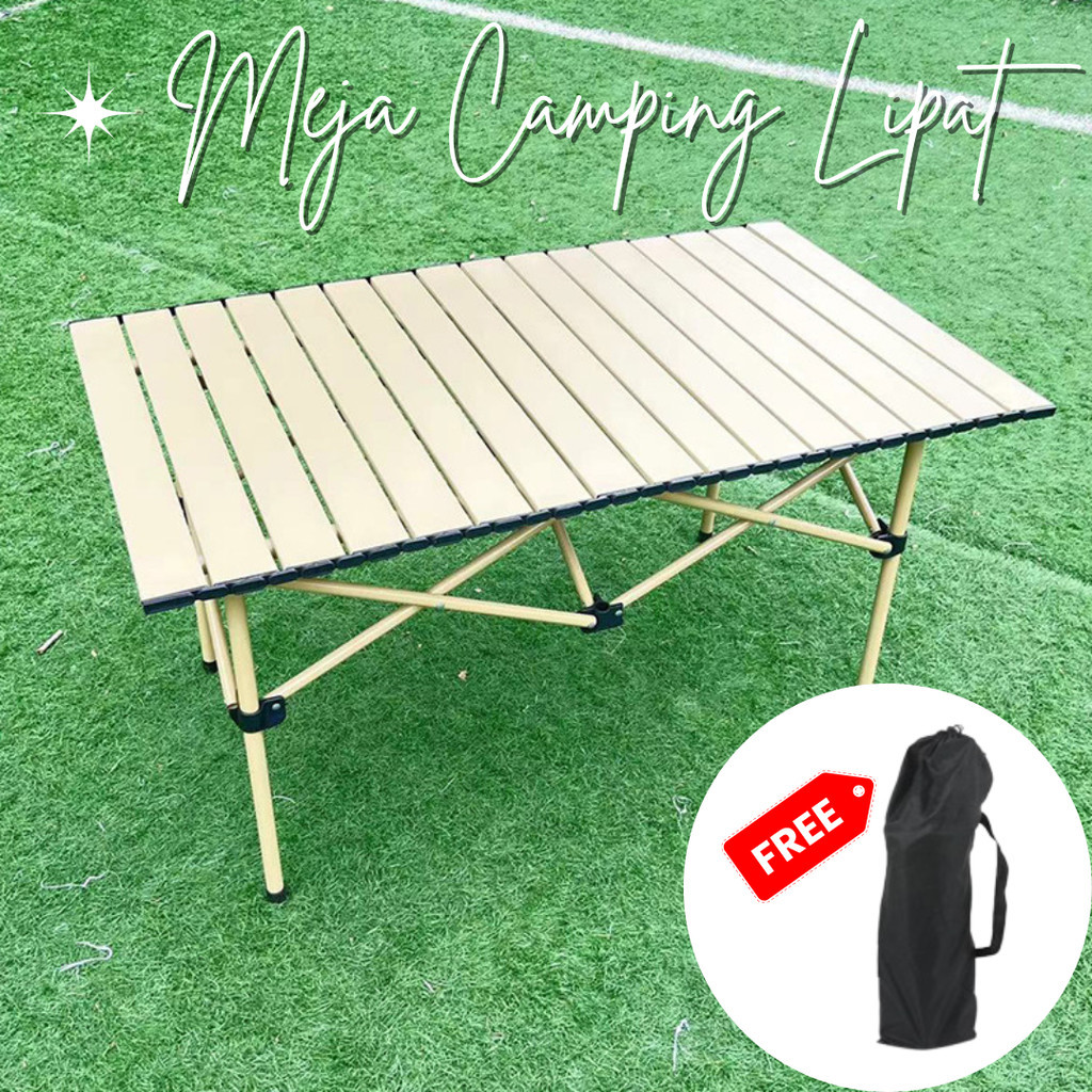 Set Meja Lipat Portable Outdoor Meja Camping Lipat Outdoor Meja Kemping Kursi Lipat TU2T