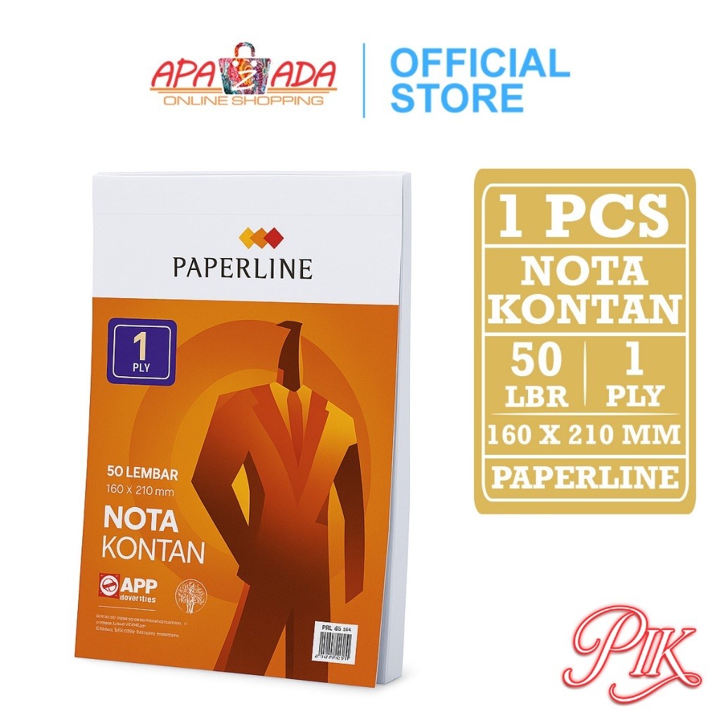 

Nota Kontan Besar 1 Rangkap 50 Lembar / Buku Nota 1 Ply Paperline Warna Random