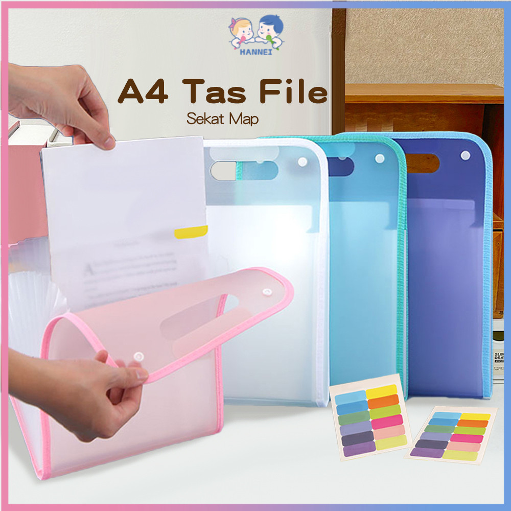 

Hannei Tas File Akordeon Handle A4 Map Dokumen Transparan Holder 13 Sekat
