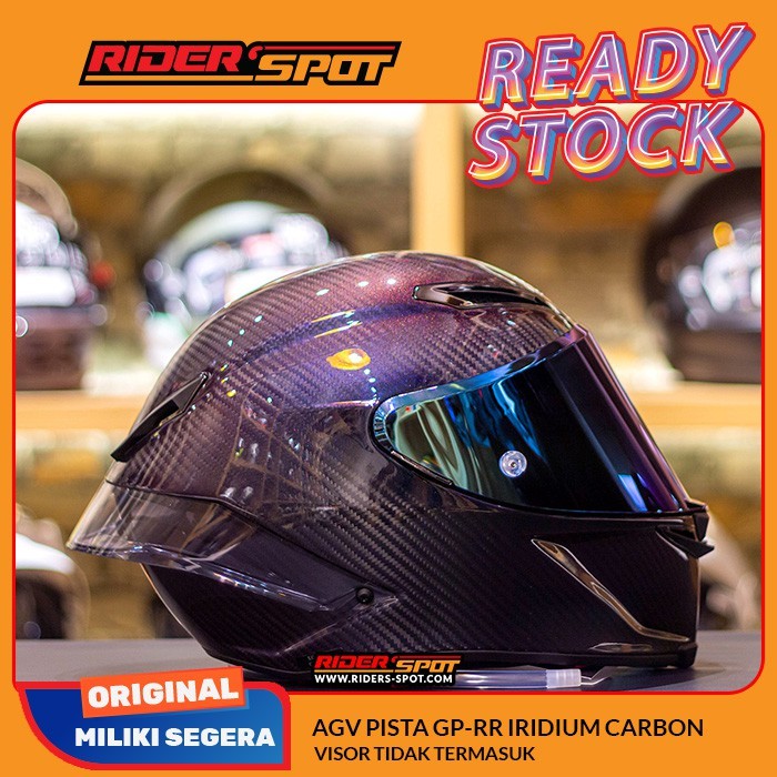 Helm Motor AGV Pista GP RR Iridium Carbon Gloss Full Face Helmet Original Italy Touring Riding