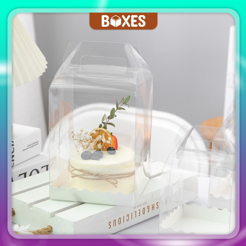 

Box mika kotak kue tart transparan tenteng / Gable Box Mika / Box Mika Transparan / Kotak Hampers / Kotak Mika Kue Kering / Box Cup Cake I HK14