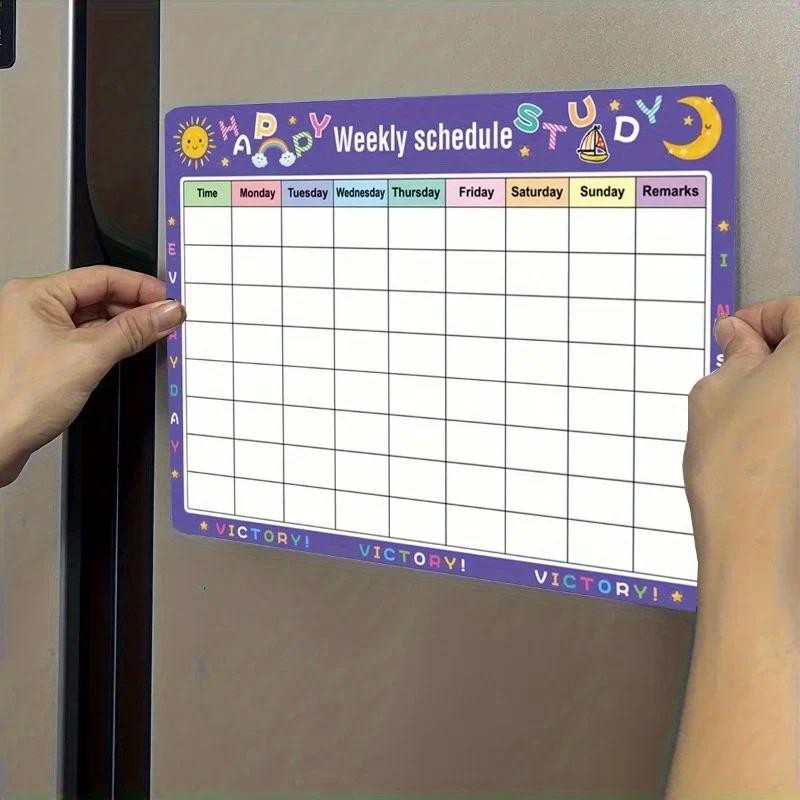 

Calendar Planner with Dry-erase Markers, Whiteboard Eraser, Fridge Memo Board & Menu