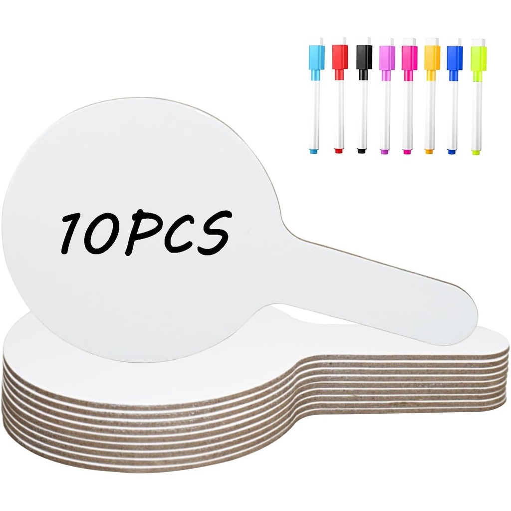 

10PCS Answer Board Handheld Student Kids Whiteboards White Double Sided Small Game Props Melamine Reusable Whiteboard Child Kids