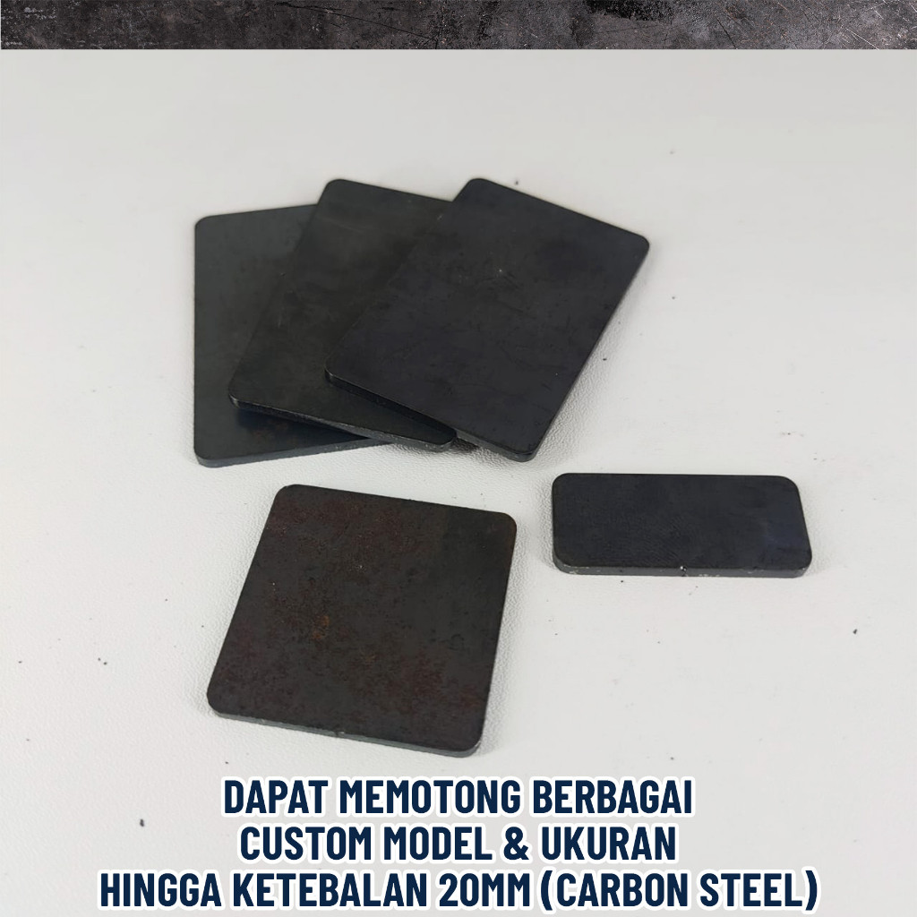 Plat Besi / Carbon Steel -- Tebal 20mm -- Custom (Kelipatan 5cm x 5cm) Co