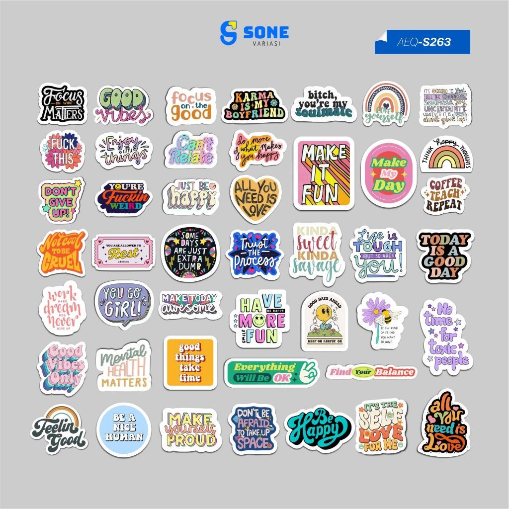 

Sticker Pack QUOTES Aesthetic Thumblr Cute Vinyl Waterproof Dekor Laptop Casing Phone Jurnal Buku Scrapbook