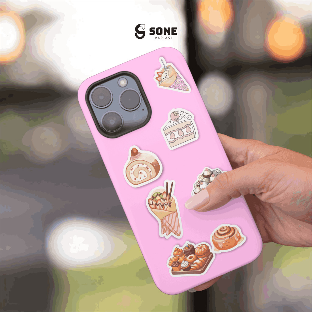 

Sticker Pack Food Kawai Aesthethic Vinyl Waterproof untuk Sticker Buku Journal Casing HP Laptop Tumbler