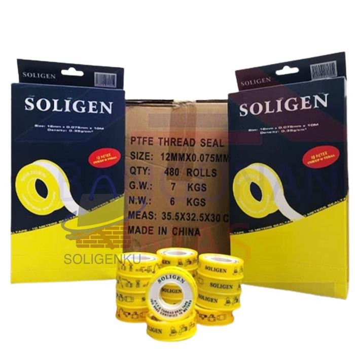 

Seal Tape Sealtape Isolatip Kran Selotip Kran 10 Meter Soligen 1 Dus