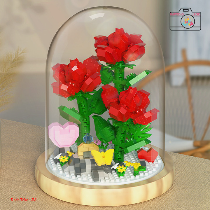 Mainan Balok Susun Bunga Mawar Flower Dome LEGO 684 Bricks - P1170 | Mainan Anak Edukasi Kreatif [IM