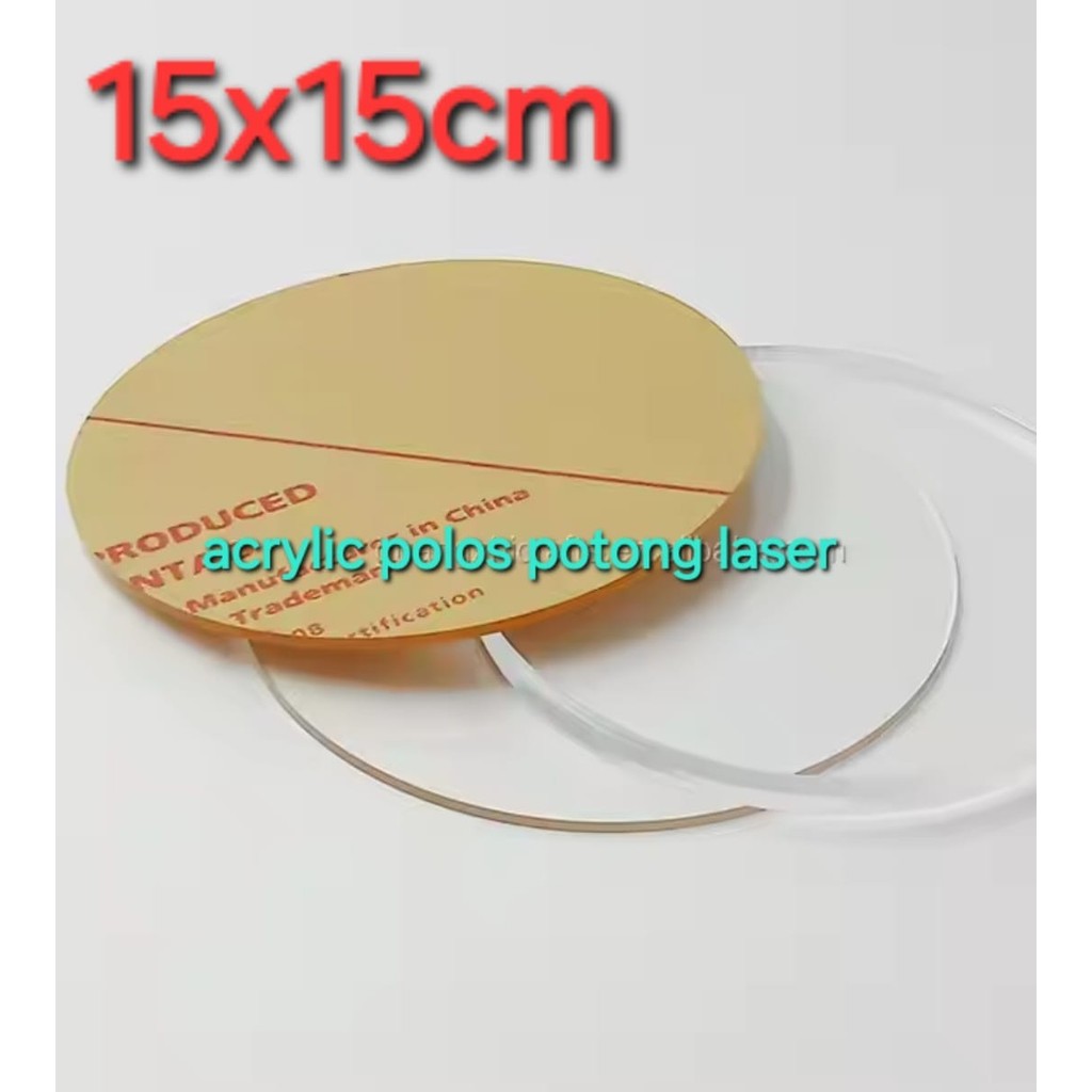 akrilik tatakan Akrilik bulat  bahan akrilik bening ukuran 15x15cm 2mm