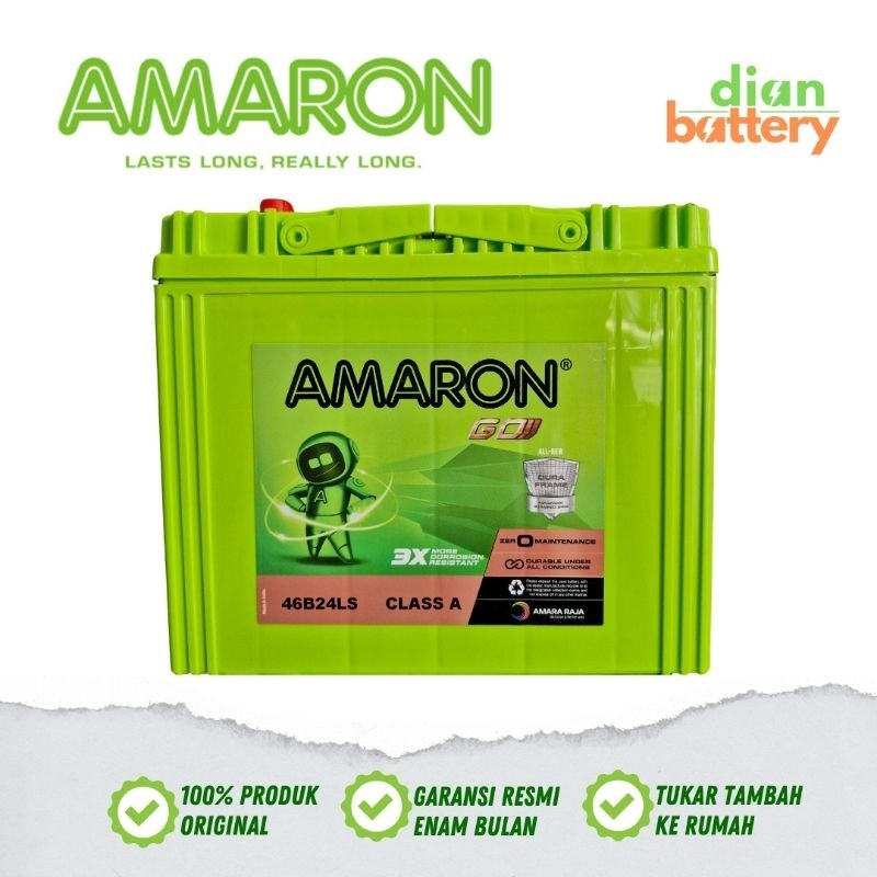 Aki Mobil Vios, Yaris, Civic, Mazda 2, Accord, CRV, HRV, Corolla Altis AMARON GO 46B24LS Accu Kering