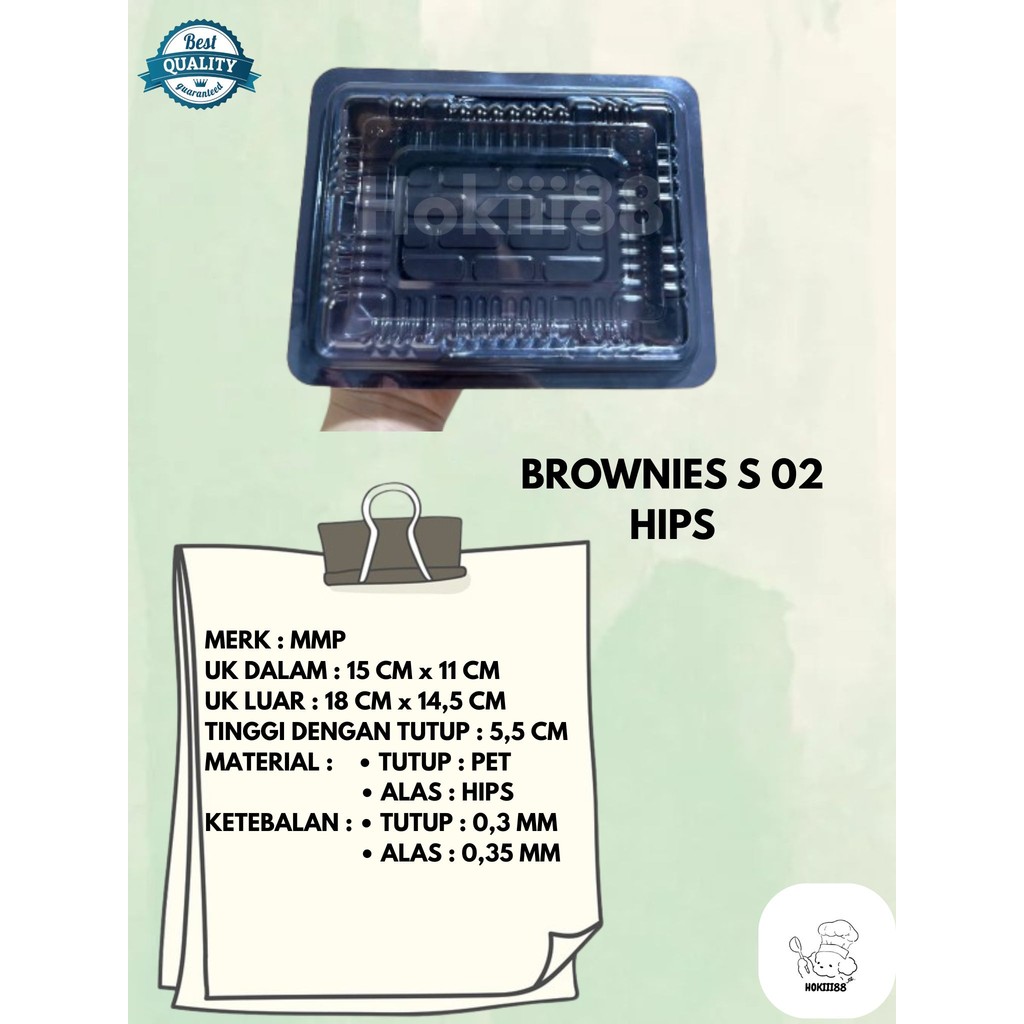 [50 pcs] mika brownies S + tutup / Brownies S ada bibir /Tray Brownies Tebal & Tahan Panas / Mika Br