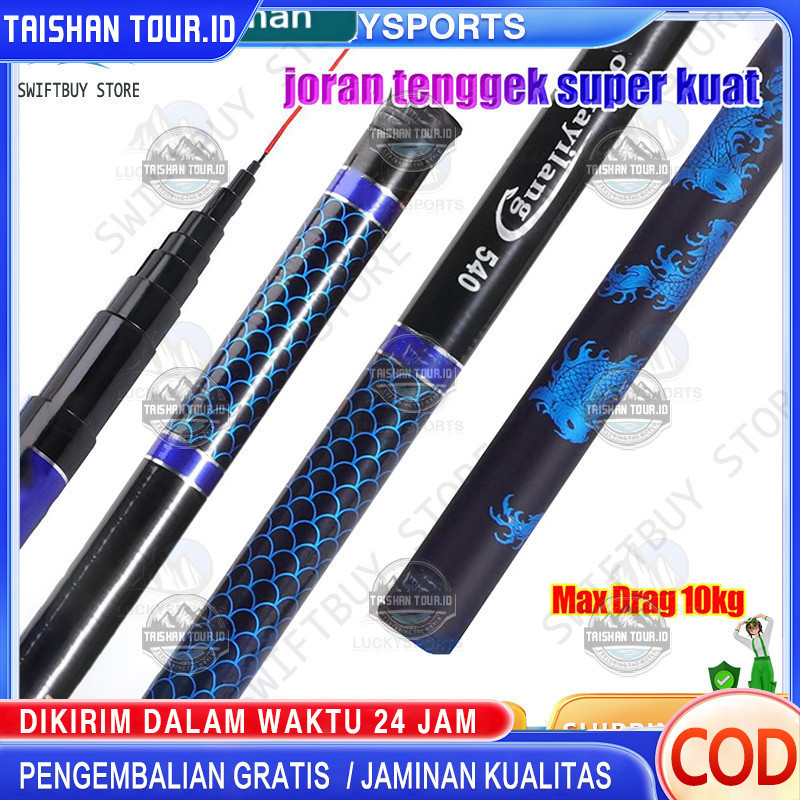 2.7m 3.6m 4.5m 5.4m 6.3m 7.2m Joran Tegek Fishing Rod Carbon Tegek Panjang Fishing Pole Fishing Floa