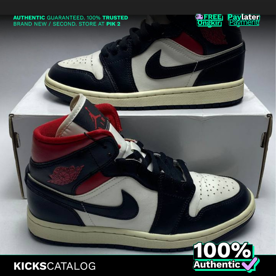 Jordan-1 Mid-Gym-Red-Panda-(W)-(AJ-2142) - 100% Authentic