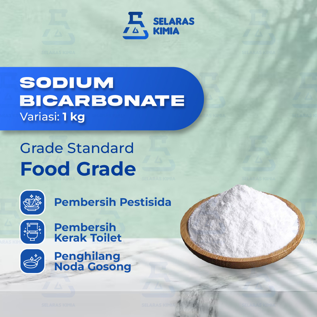

Baking Soda 1 KG/ Soda Kue / Sodium Bicarbonate Ex. Novabay Food Grade