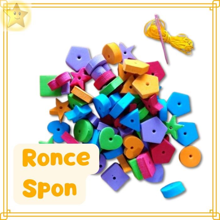 Ronce Spon Edukasi Anak | Mainan Meronce Bentuk & Warna | Motorik Halus PAUD TK Montessori