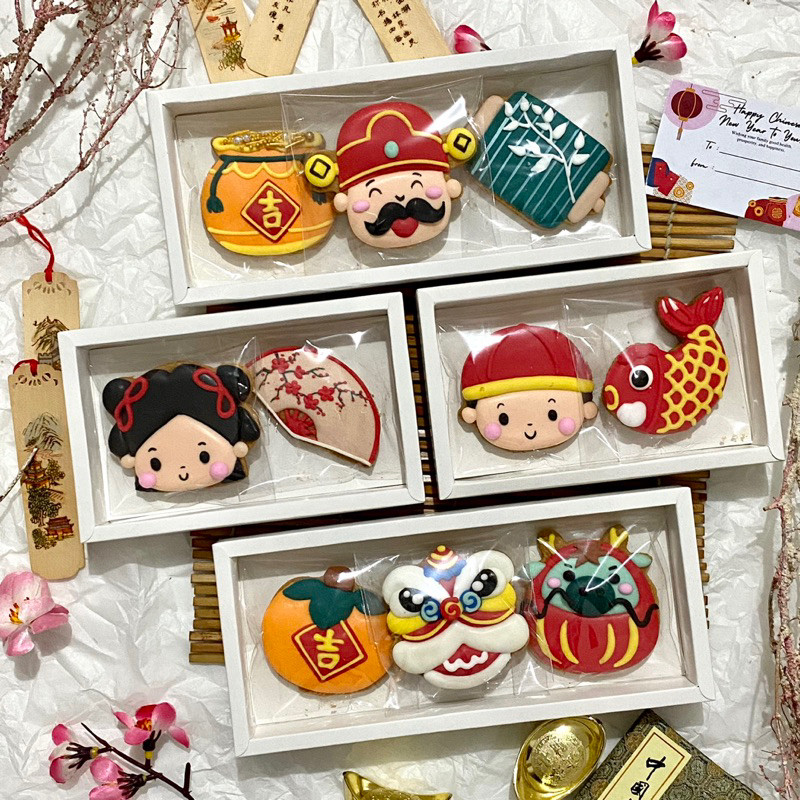 

Sharing Box Imlek - ( Sincia / Kukis Chinese Lunar New Year Collection) - Sugar Cookies / Decorated Cookies / Kukis Hias