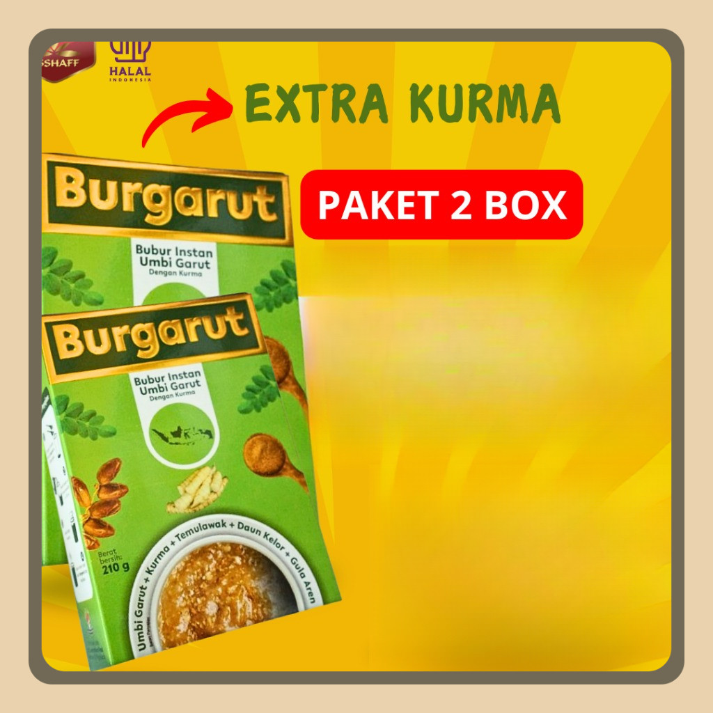 

Burgarut Bubur Instan Umbi Garut Daun Kelor Sereal Asam Lambung Maag Paket Promo Hemat 2 Box