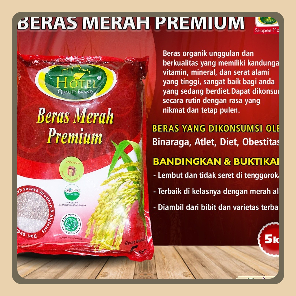 

Beras Merah HOTEL 5 kg - Beras Merah Organik - Beras Organik Merah