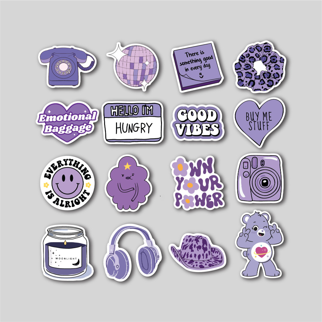 

Stiker Pack Purple Aesthetic | Sticker Tumblr | Stiker Laptop Koper Helm